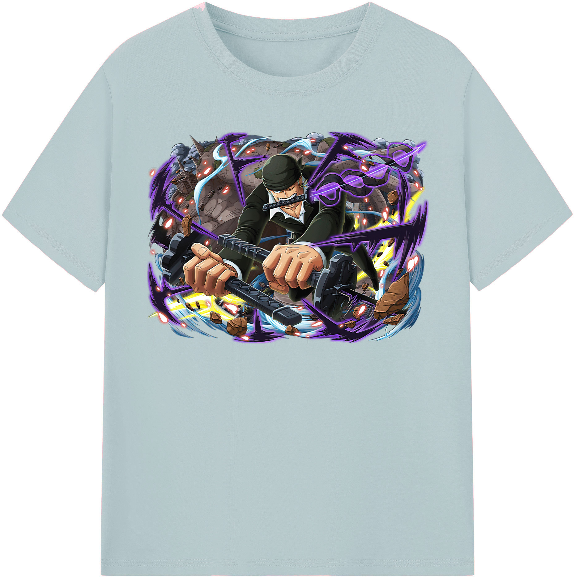 ワンピース ロロノア・ゾロ ONE PIECE Roronoa Zoro 綿100％半袖Tシャツ（フロントプリント）